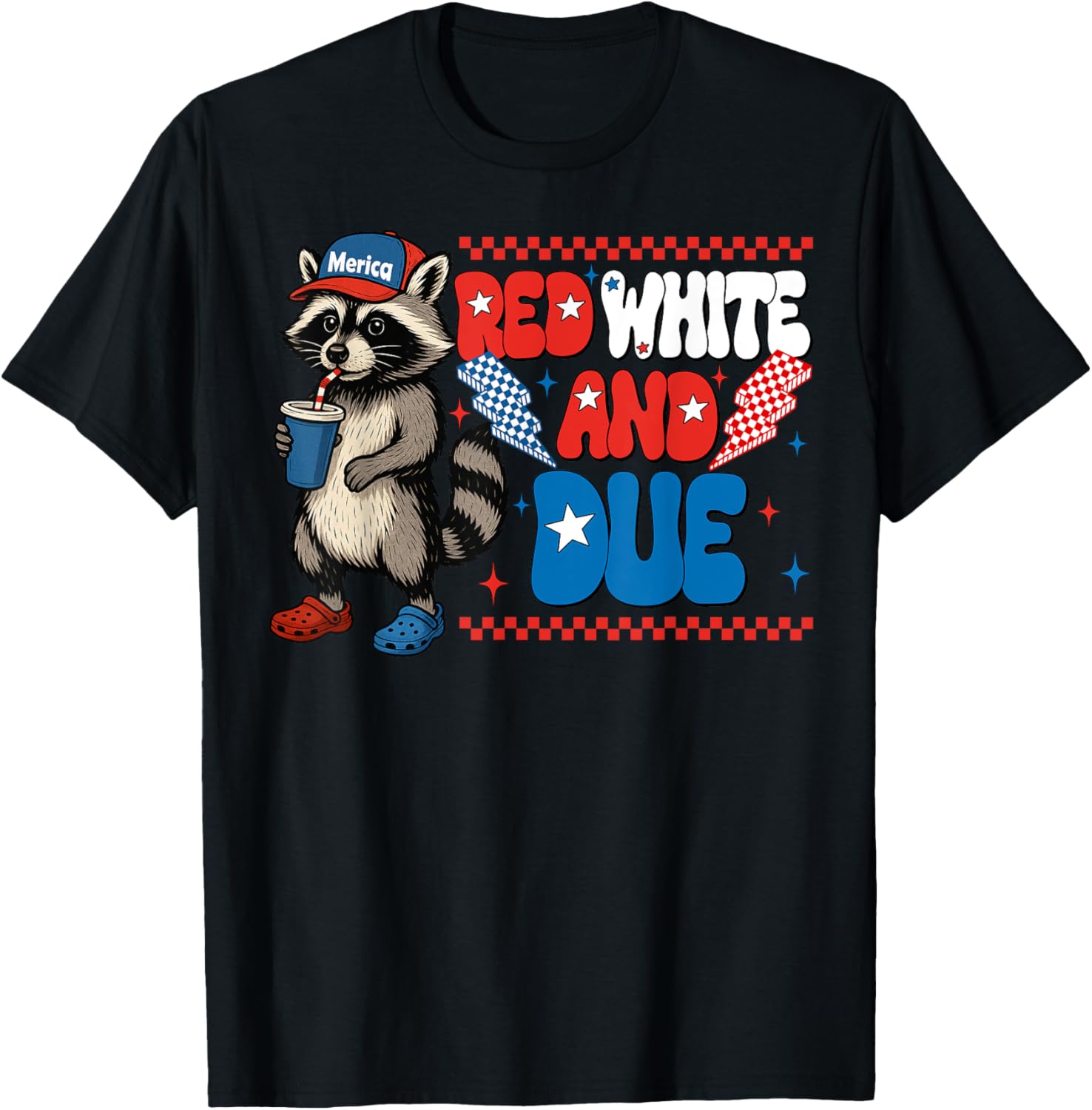 Red White And Due Raccoon Funny Usa 4Th Of July Boys Girls
