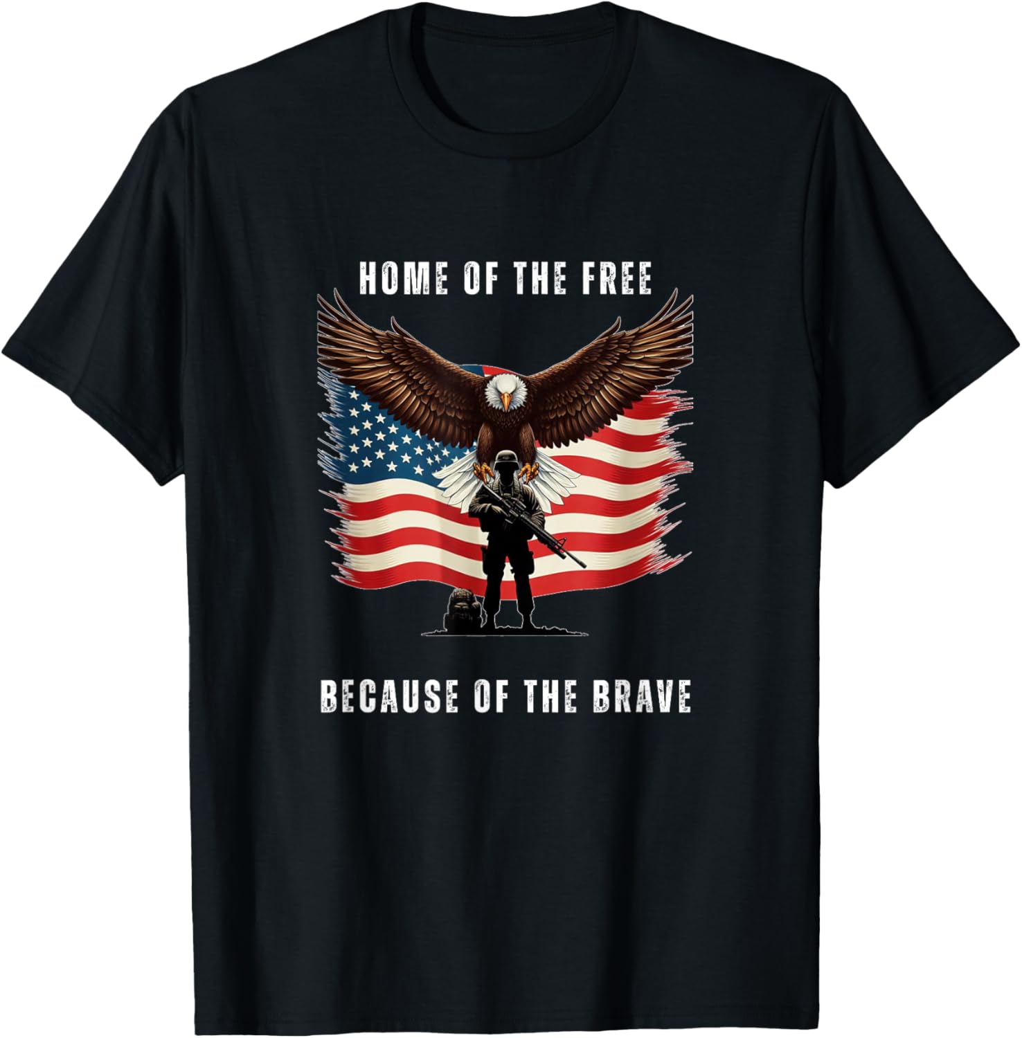 Patriotic American Flag Bald Eagle Soldier 4Th Of July