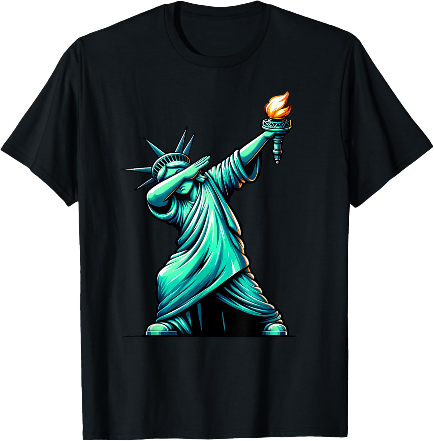 Dabbing Statue Liberty 4Th July American Usa Flag Boys Girls