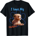I Love My Maltipoo Best Dog Lover Paw Print T Shirt