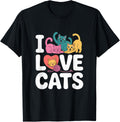 I Love Cats Colorful Cute Kitty Heart Yarn