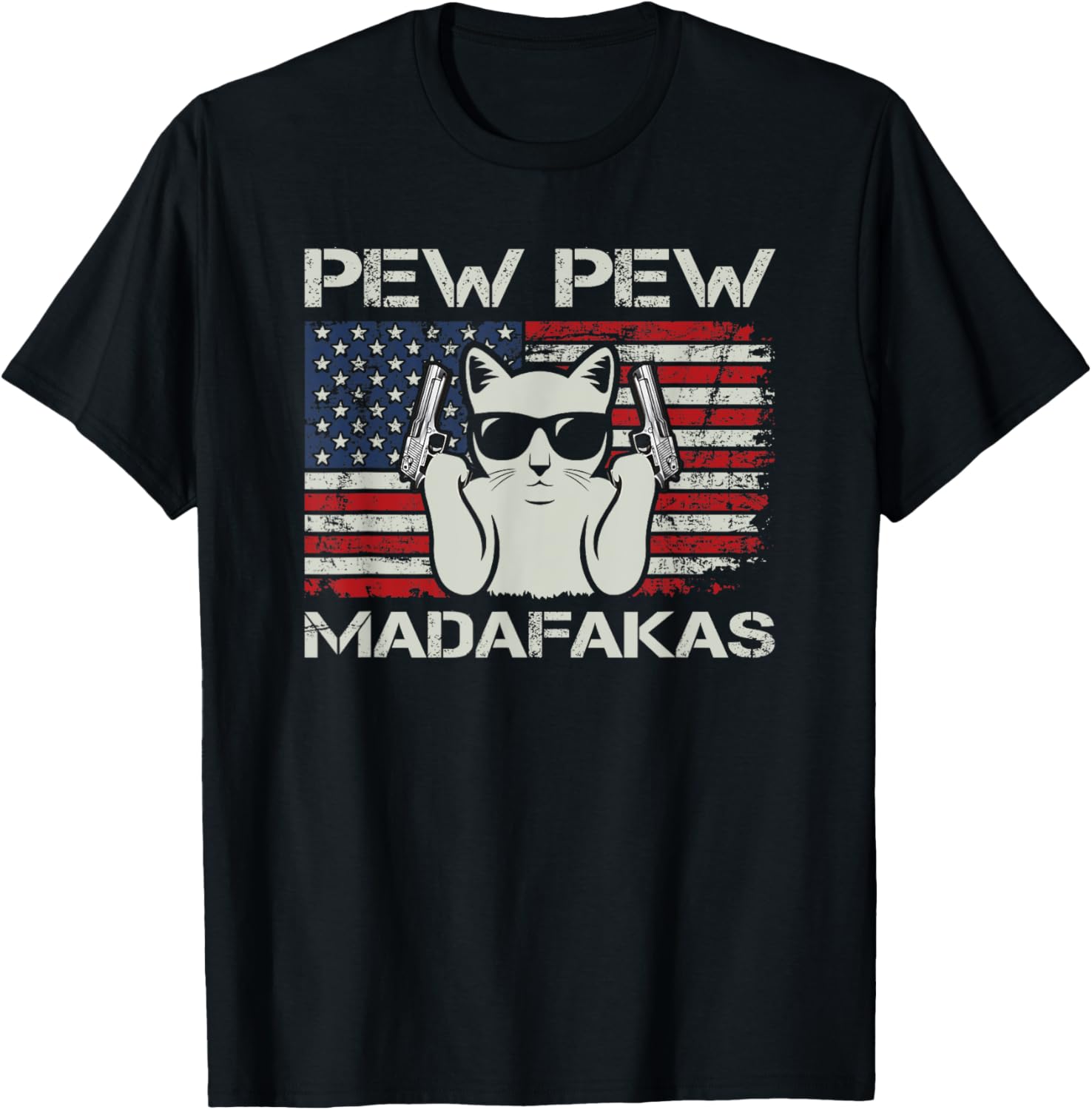 Pew Pew Madafakas Vintage Cats Usa Funny Crazy Cat Lovers