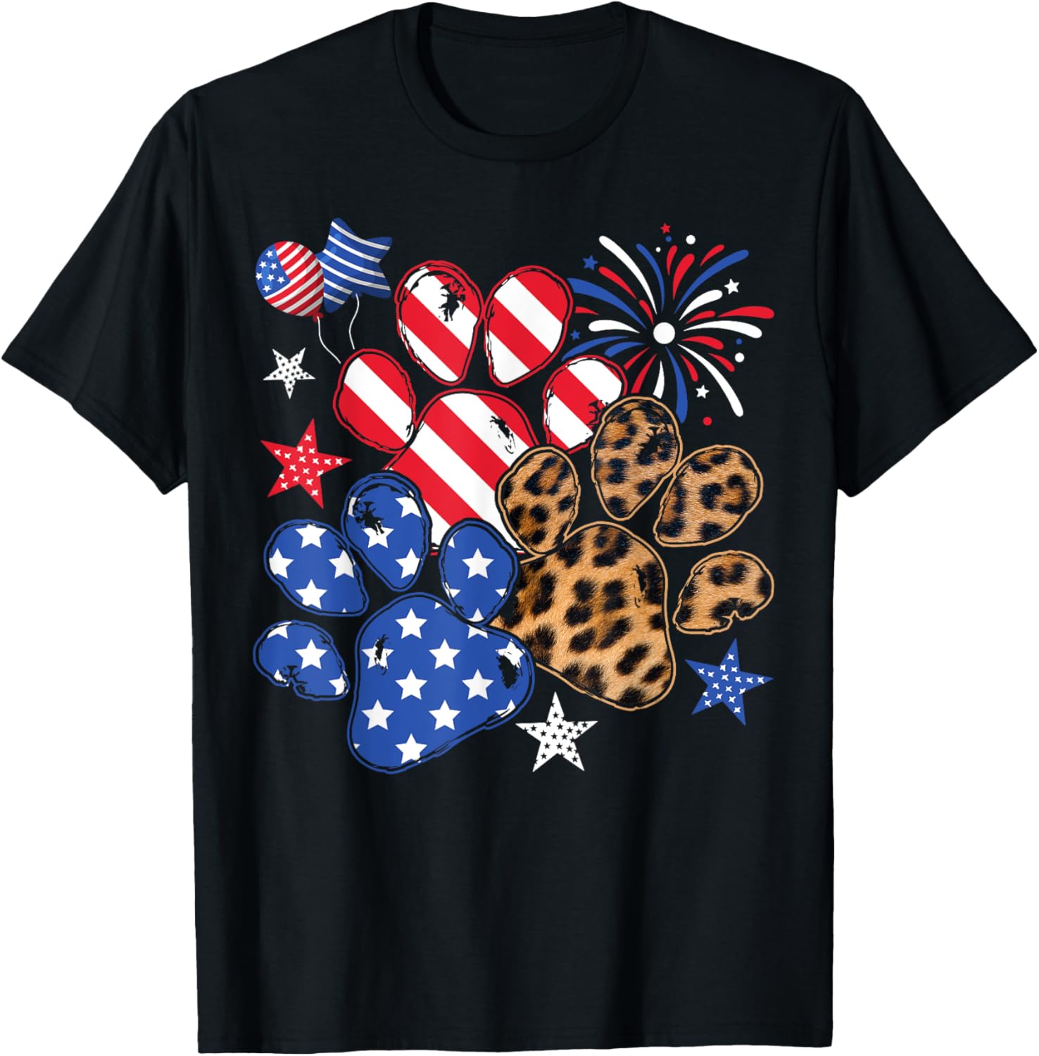 American Flag Patriotic Dog Cat Paw Print 4Th Of July