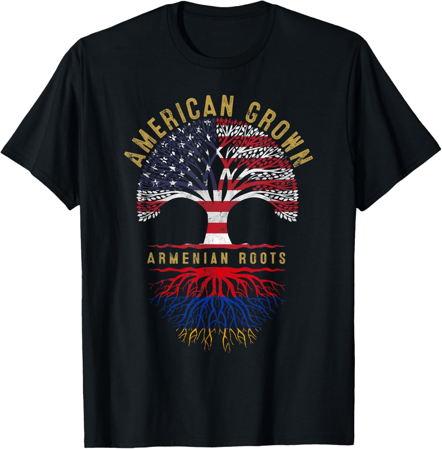 American Grown Armenian Roots Tree Flag Family Heritage