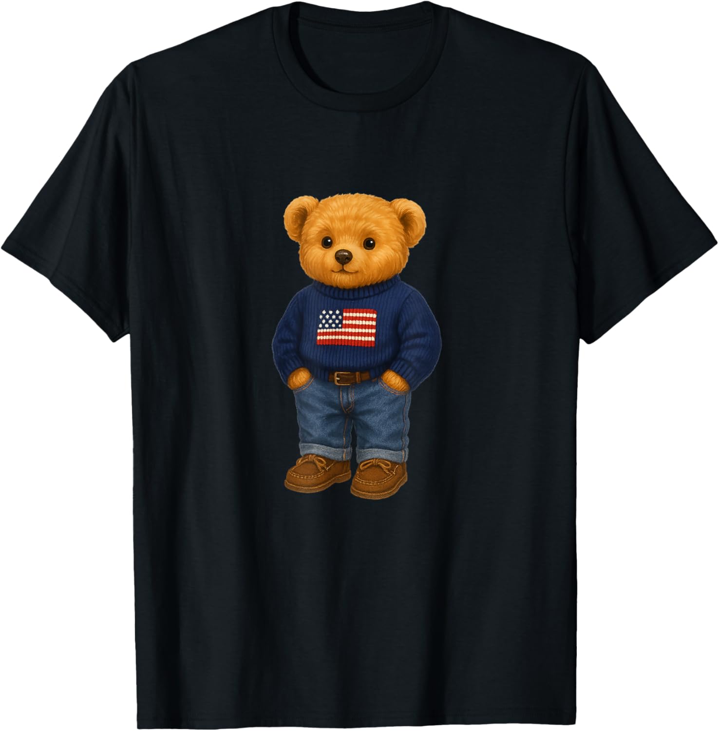 Cool American Usa Teddy Bear Illustration Graphic Designs