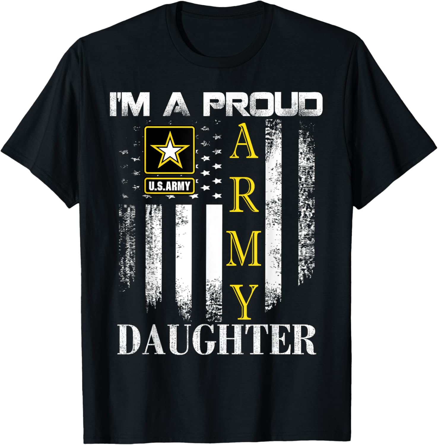 Vintage Im A Proud Army Daughter With American Flag Gift