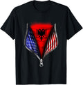 Albanian American Flag T Shirt Albania National Flag