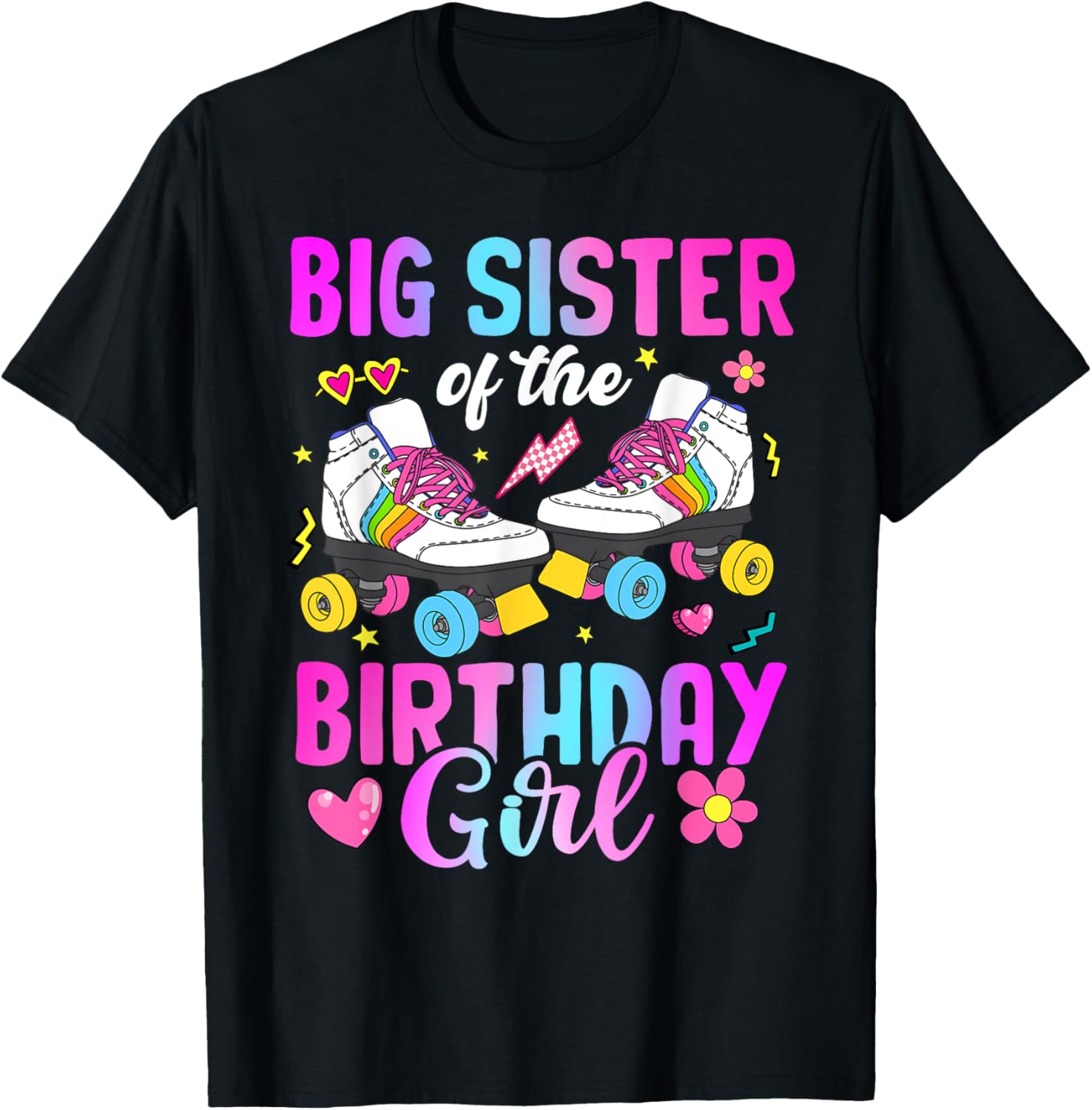 Big Sister Of The Birthday Girl Rolling Skate Bday Family