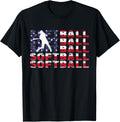 4Th Of July Softball American Flag Vintage Patriotic