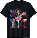 Glasses Of Wine Cats Usa Flag 4Th Of July Independence Day