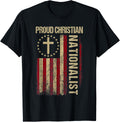 Retro Proud Christian Nationalist American Flag Faith Cross