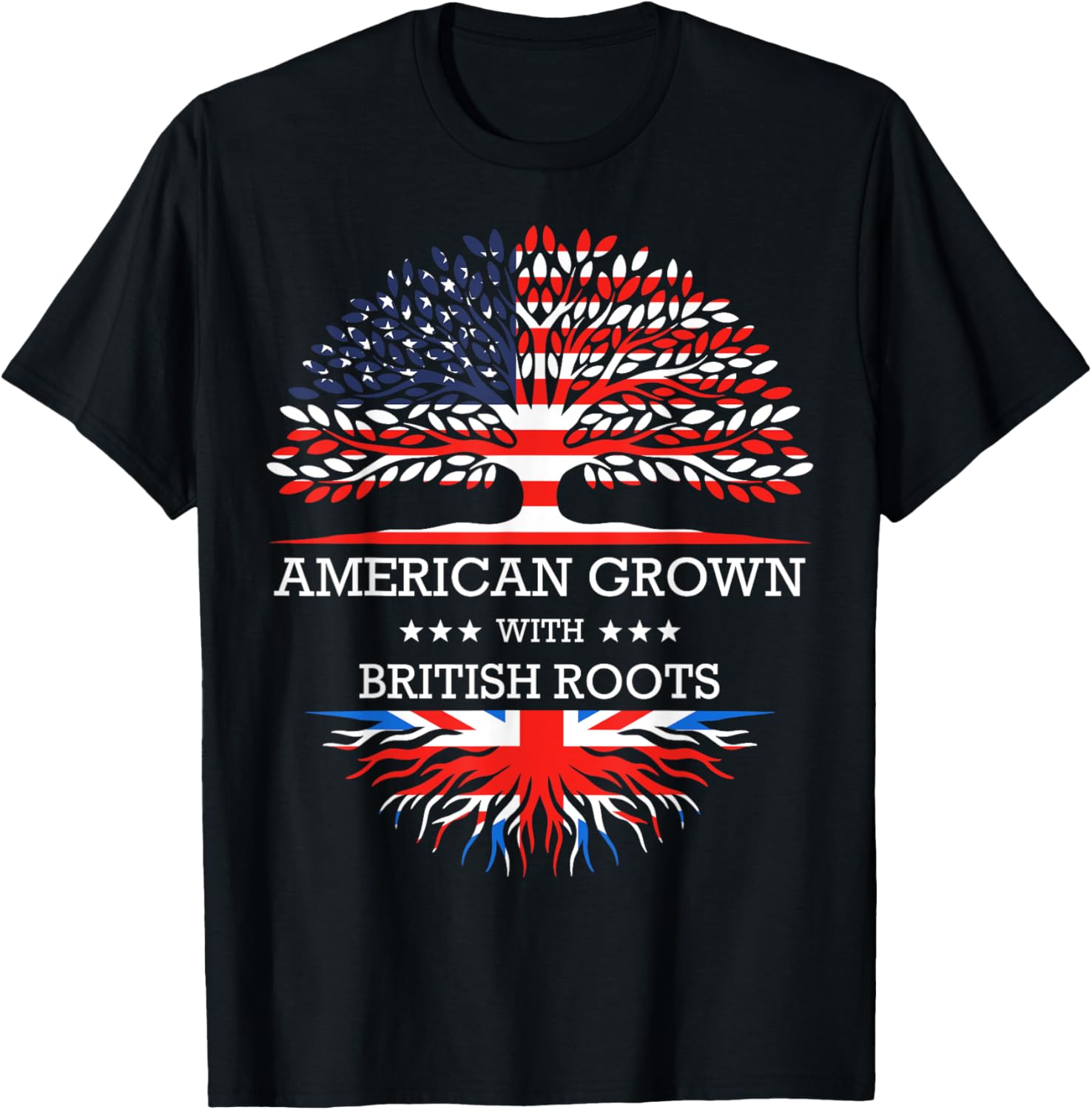 American Grown With British Roots Usa Flag