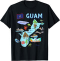 Tourist Attractions Map Of Guam Major Cities Flag Usa