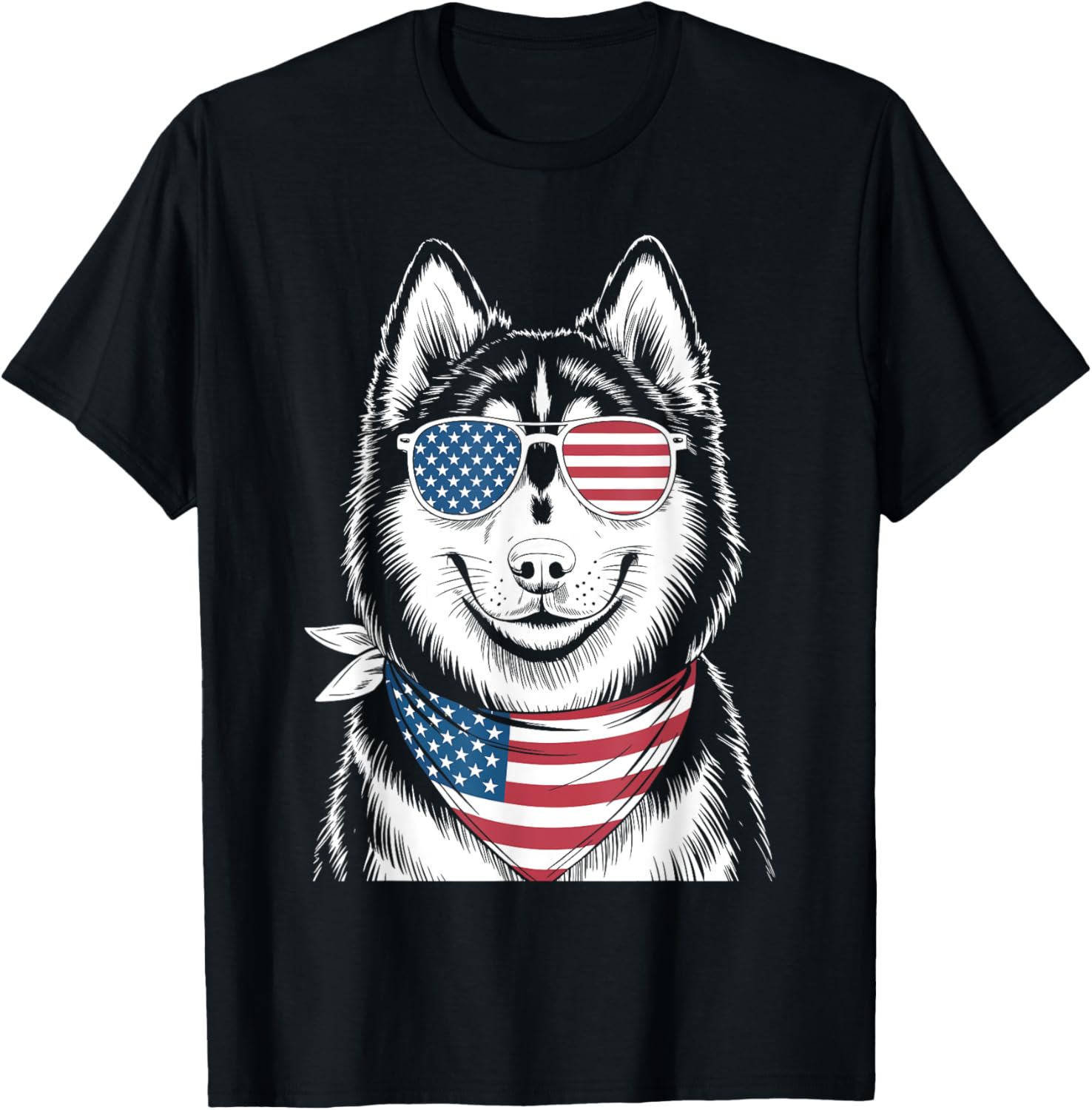 Siberian Husky Dog Usa Flag Sunglasses Patriotic 4Th Of July