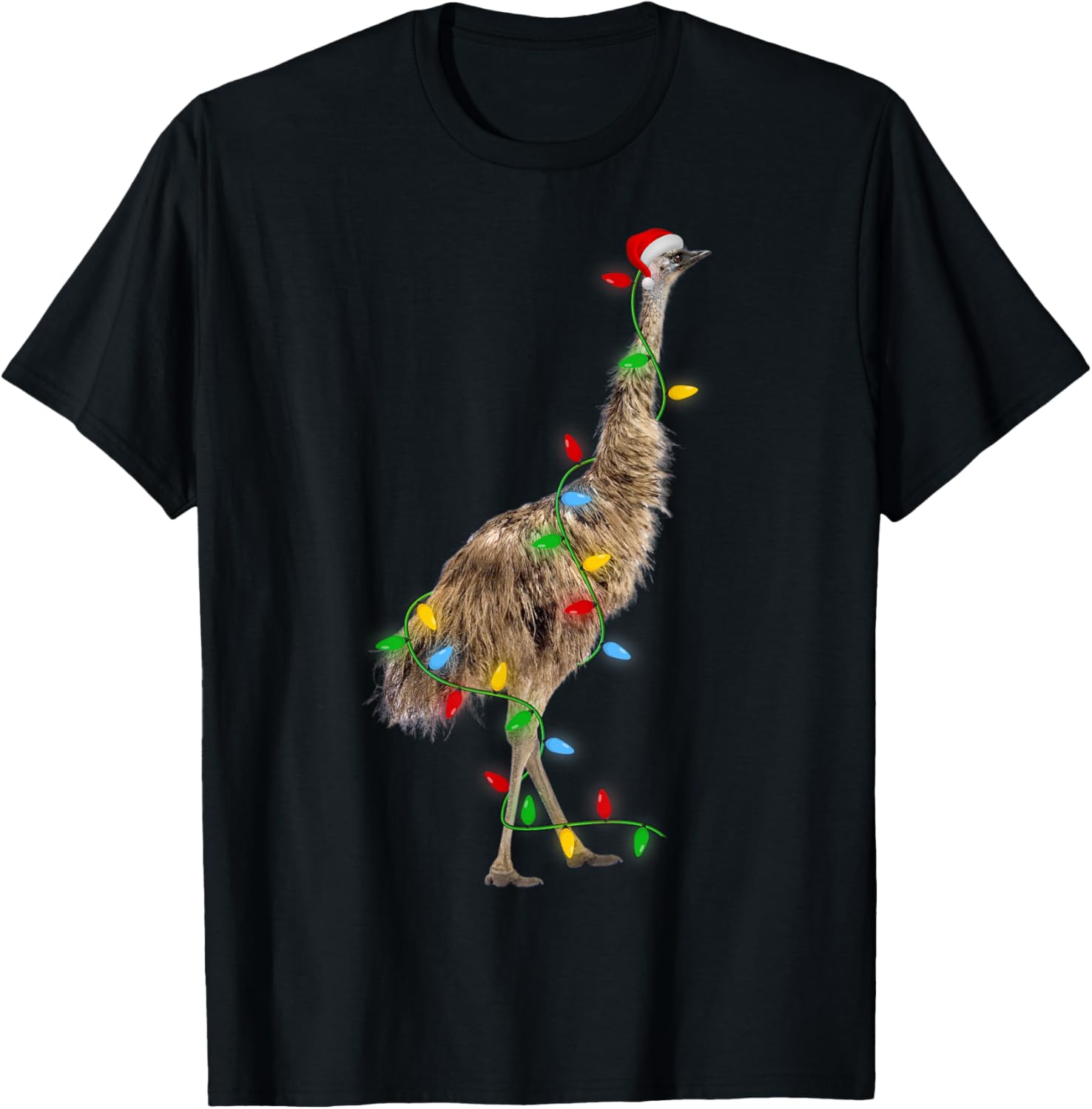 Emu Bird Xmas Lighting Holiday Santa Emu Christmas