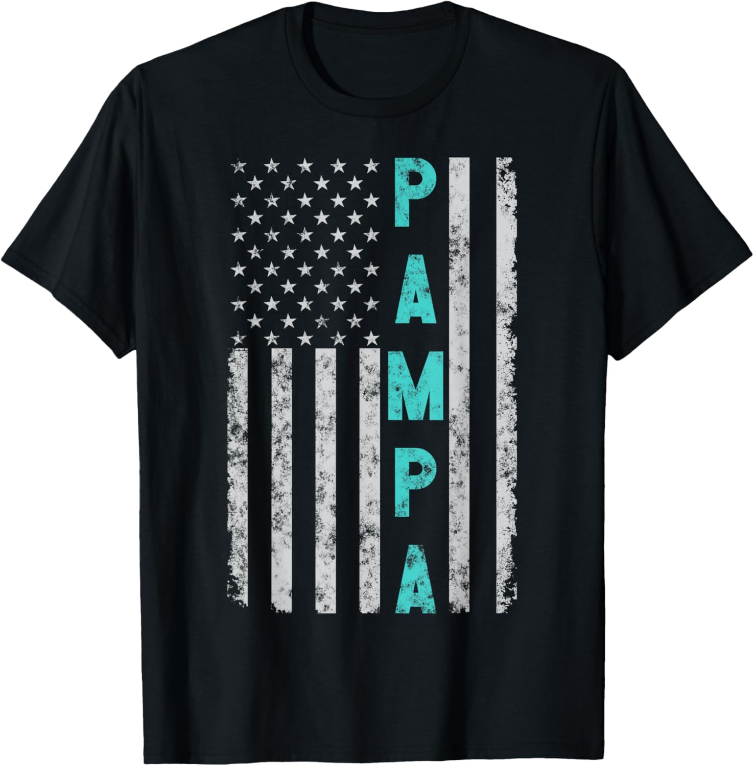 Pampa Fathers Day Vintage Patriotic Distressed American Flag