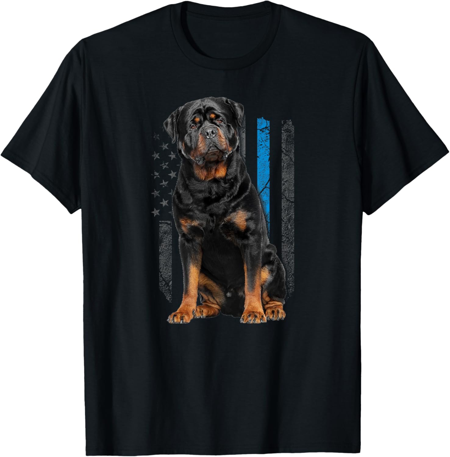 Thin Blue Line American Flag Rottweiler Police Dog