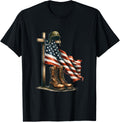 Patriotic American Flag And Military Boots Memorial