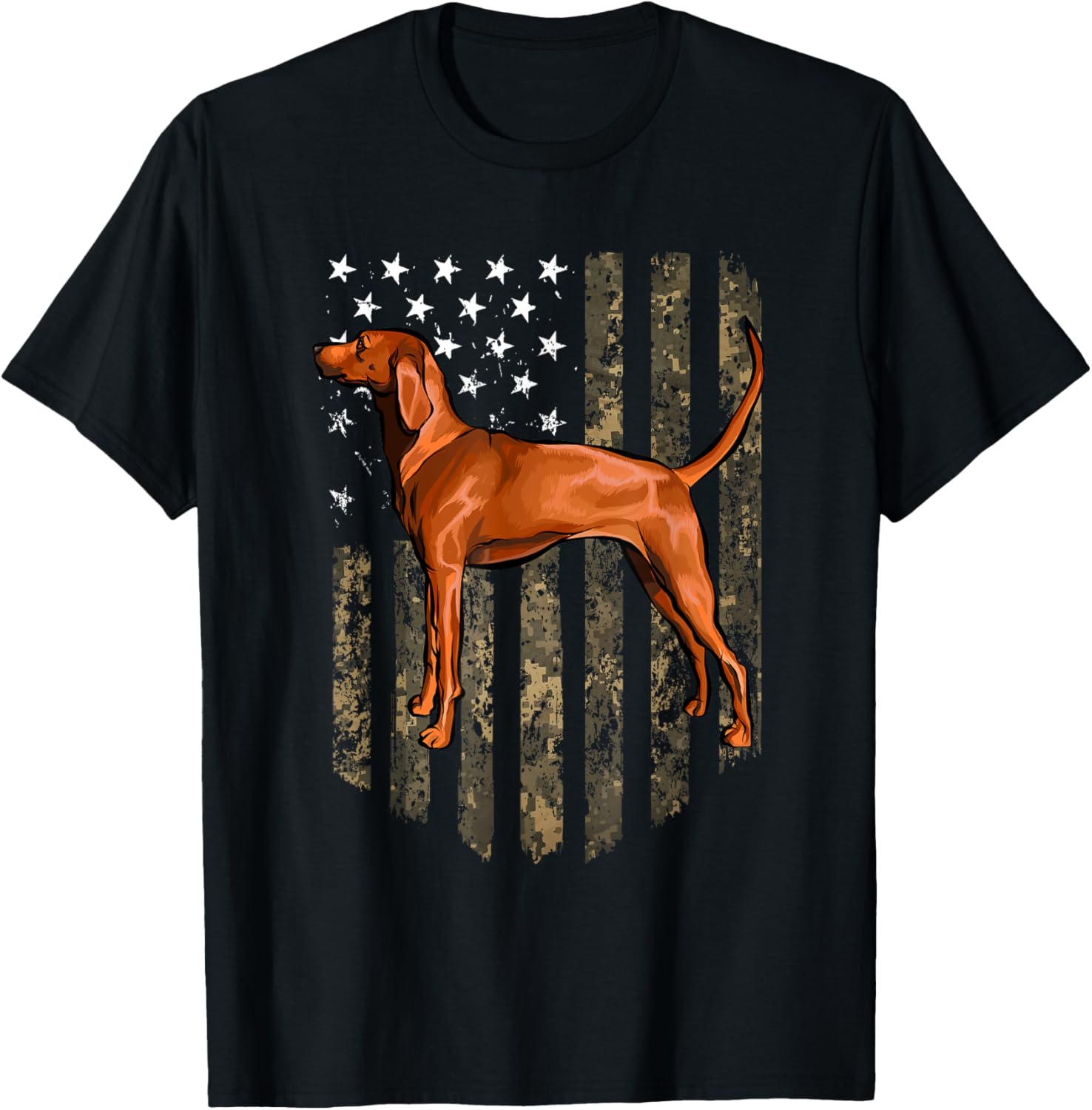 Camo American Flag Redbone Coonhound 4Th Of July Usa