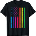 Vintage American Flag Gay Pride Rainbow Lgbt Diversity