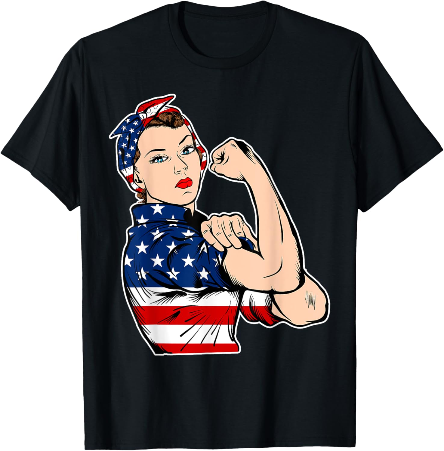 Rosie The Riveter Bandana Feminist Usa Flag 4Th Of July