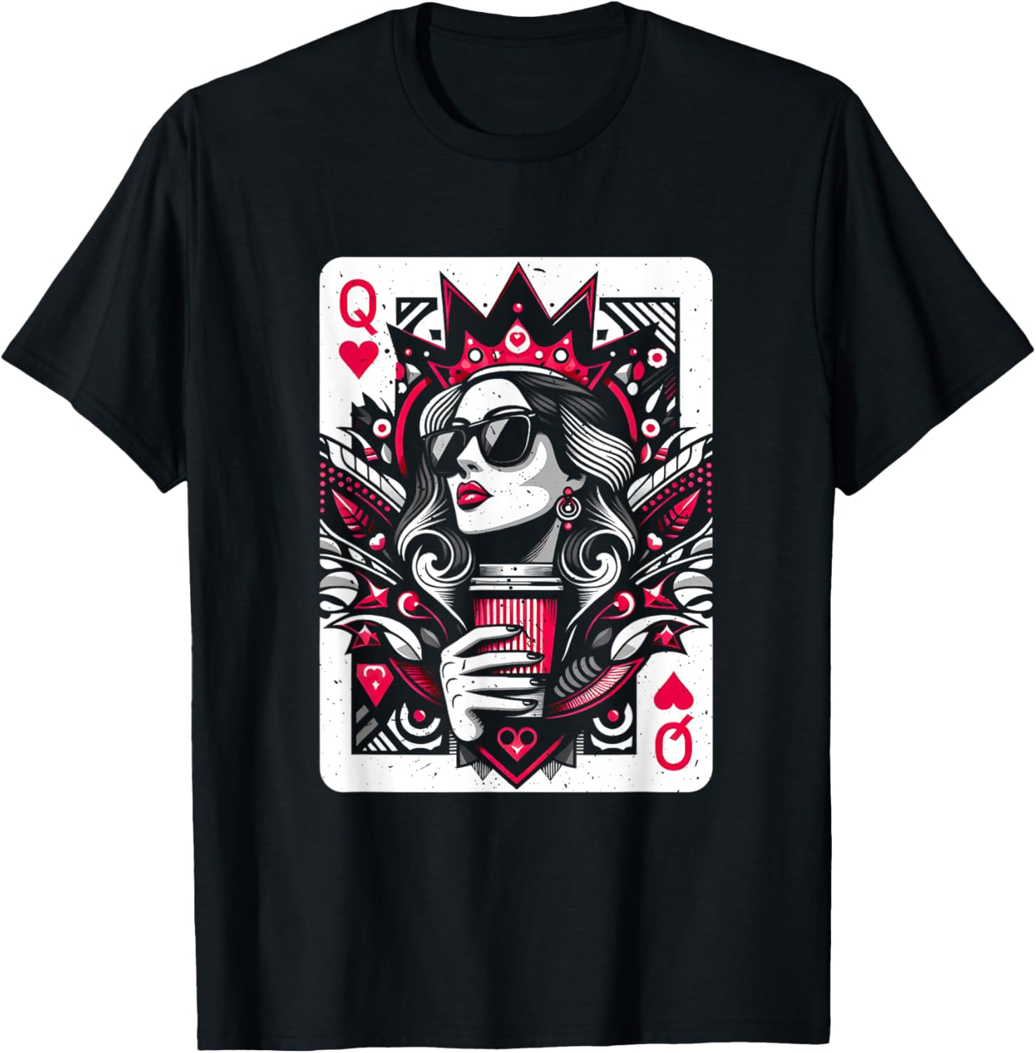 Queen Of Hearts Coffee Lover Women Gambling Gambler
