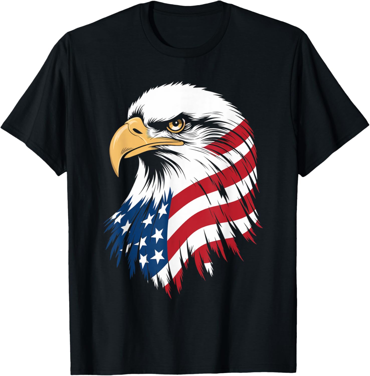 Patriotic American With Eagle And Usa Flag
