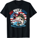 Funny Patriotic Fishing Red White Bruh For 4Th Of July