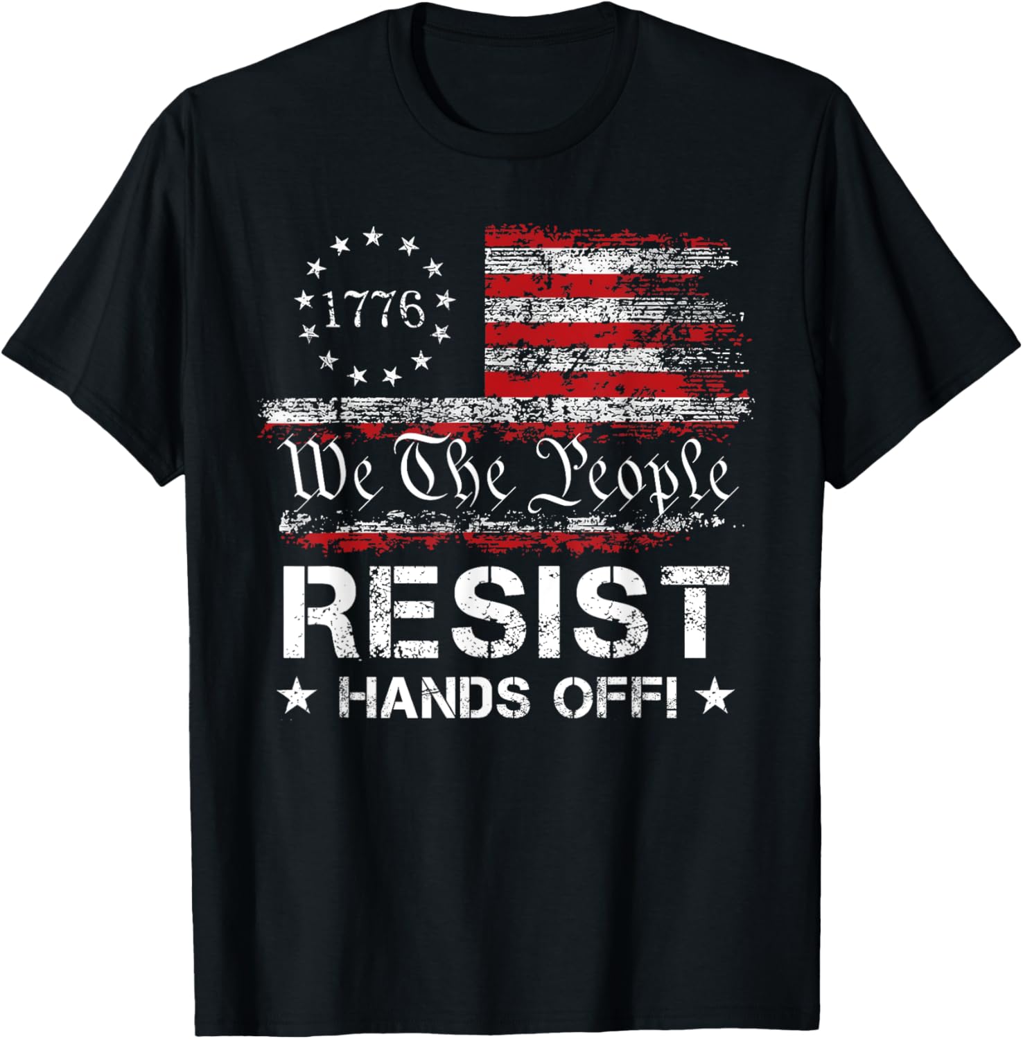 Resist Hands Off Vintage We The People American Flag Protest
