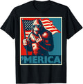 Bigfoot Merica Rock Patriotic 4Th Of July American Flag