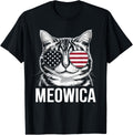 Meowica Cat Red White Blue Usa American Flag 4Th Of July