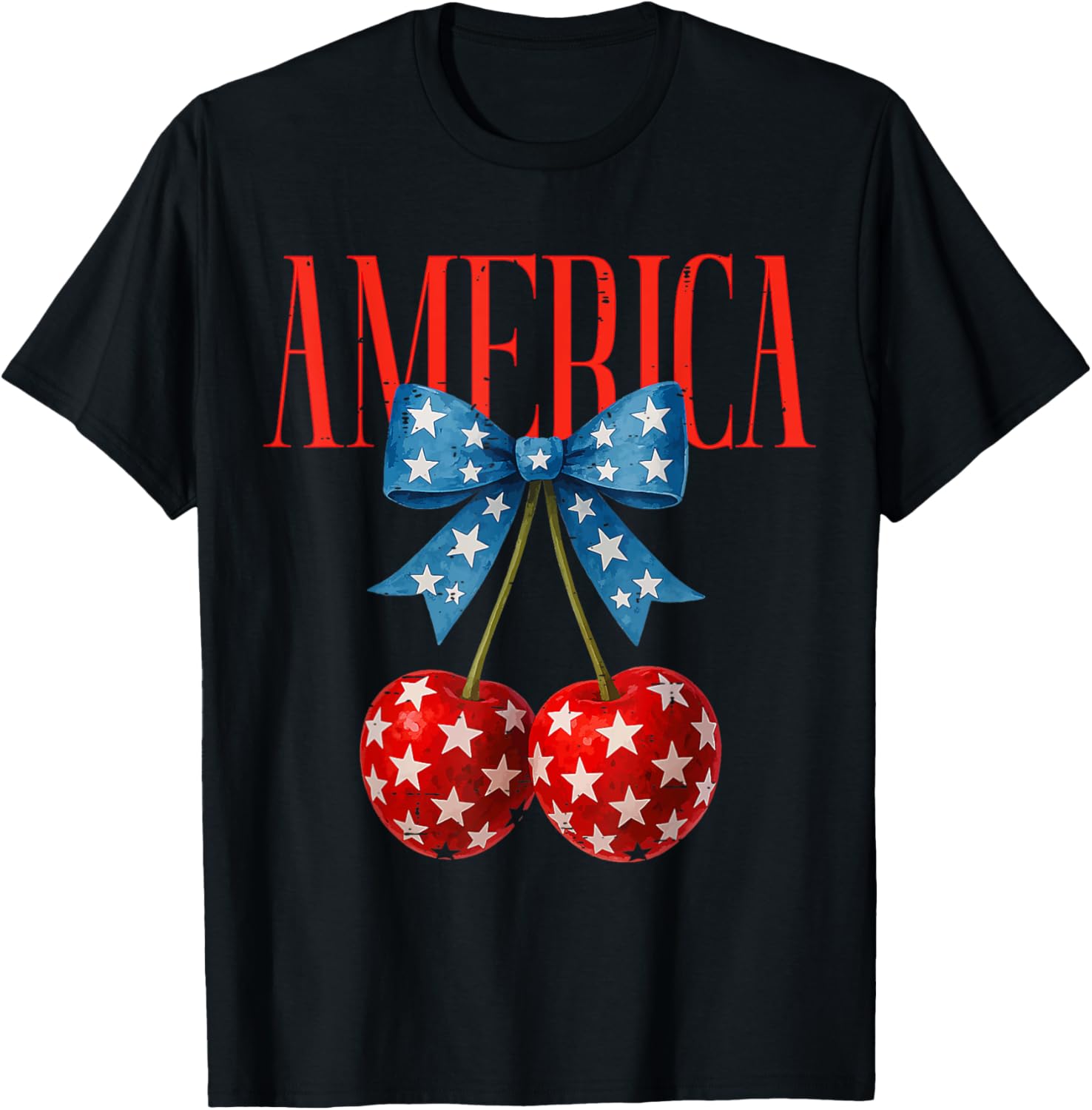 America Cherries Us Flag Coquette Bow Cherry 4Th Of July