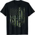 Vintage Usa Camo Flag Proud Volleyball Dad Silhouette Funny