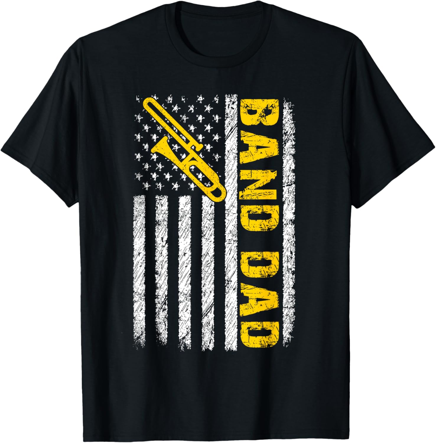 Band Dad Trombone Distressed American Flag Fathers Day