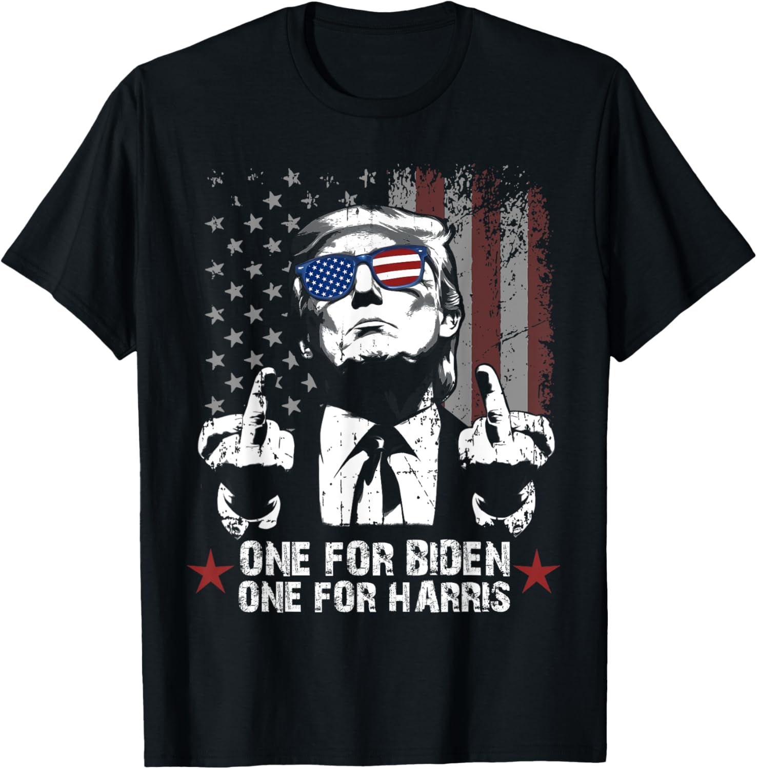 Trump 2024 Us American Flag One For Biden One For Harris