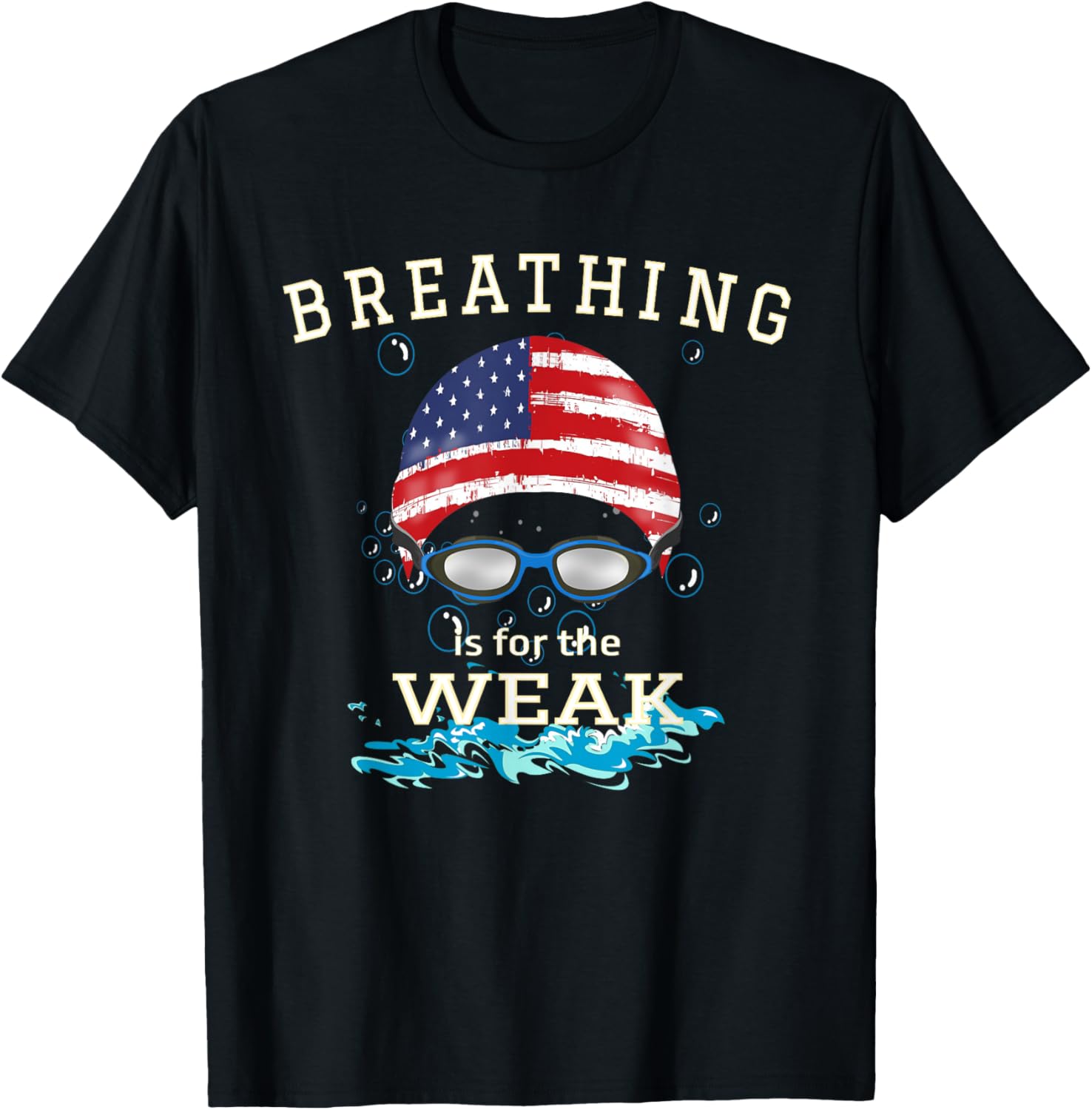 Swim Swimmer T Shirt Funny Swimming Sports Goggles Cap Tee