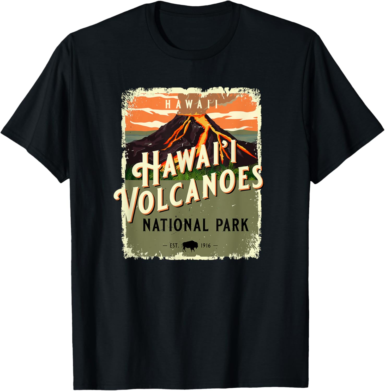 Hawaii Volcanoes National Park Usa Vintage Travel Souvenir