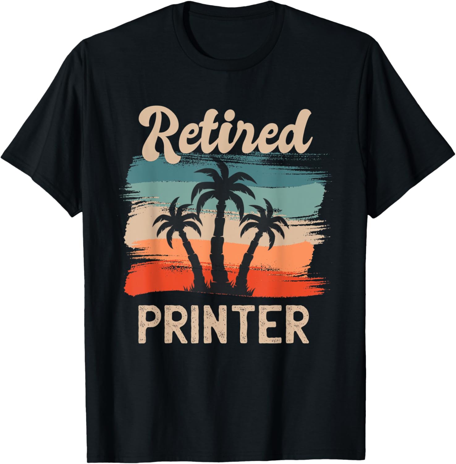 Retro Sunset Beach Retirement Quote Retired Printer