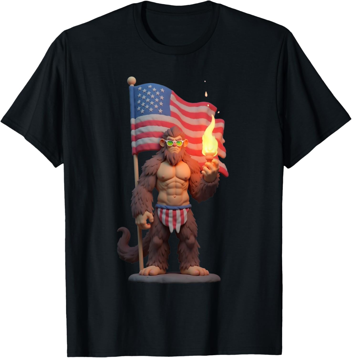Big foot Patriotic Yarn Gorilla 4th of July USA