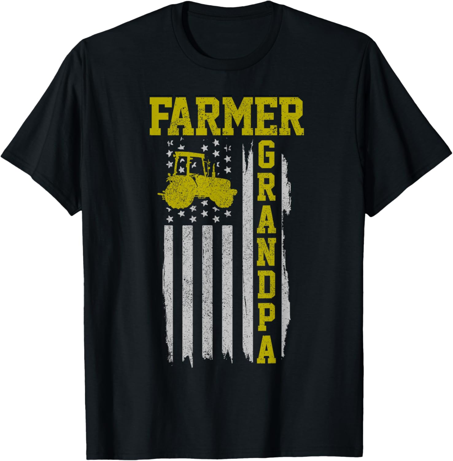 Farmer Grandpa American Flag Tractor Patriotic