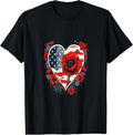 Memorial Day Red Poppy Flower Usa Heart Flag 4Th Of July