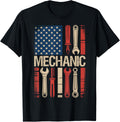 Mens Mechanic American Flag Vintage Car Mechanic