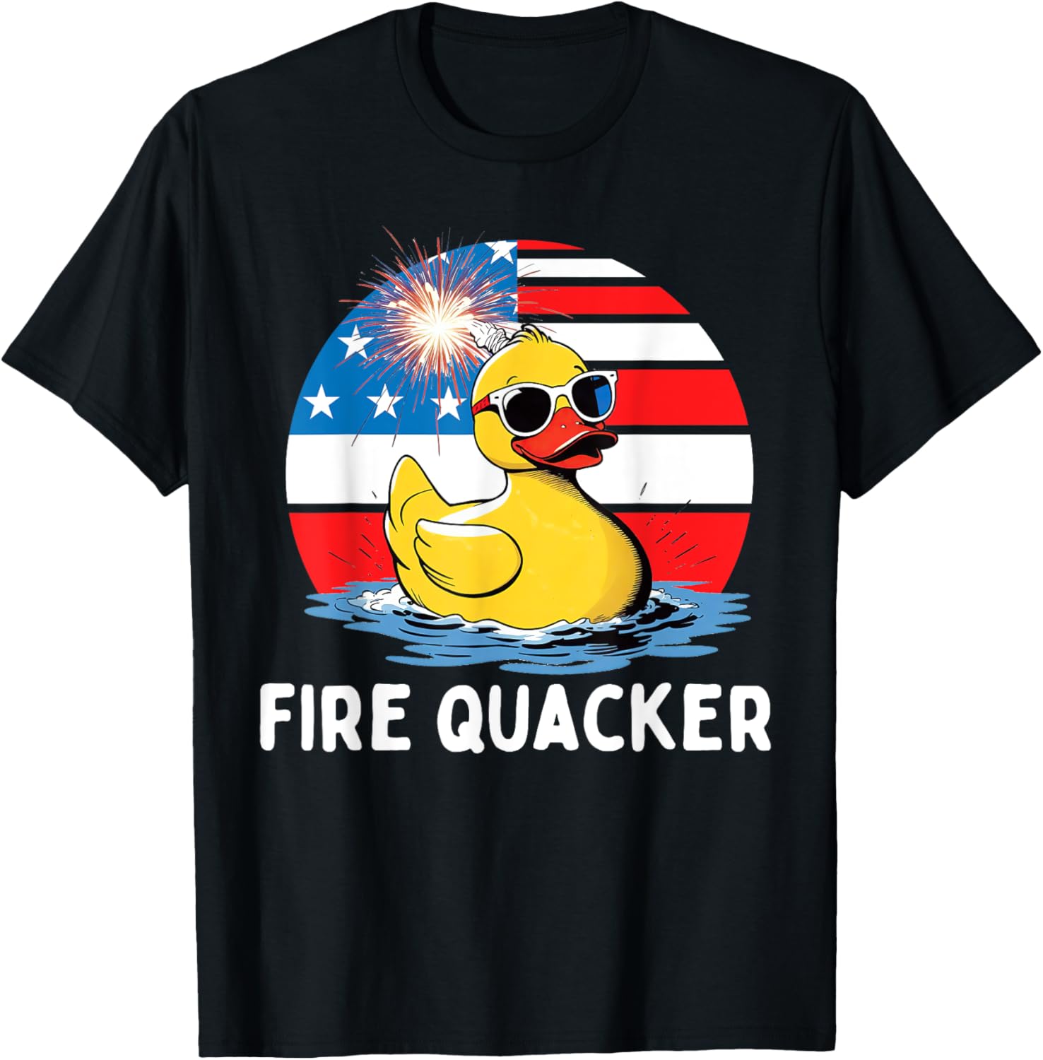 Fire Quacker Duck Firecracker Funny 4Th Of July Usa Flag Kid