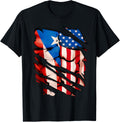Puerto Rican American Flag Rico Drawn Fake Muscles Bibs