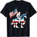 Patriotic Bigfoot Riding Unicorn American Flag 4Th Of July