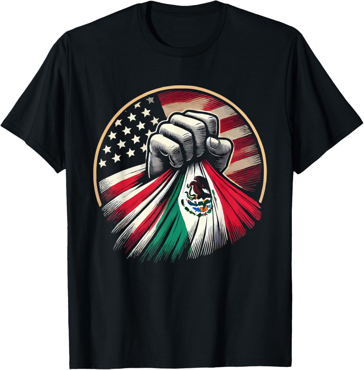 Half Mexican Half American Usa Flag Mexico America