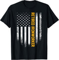 Vintage American Flag Retired Ironworker Funny Iron Worker