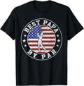 Best Papa By Par Golf Fathers Day Usa Flag Grandpa Golf Men