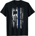 Connecticut Cop Thin Blue Line Leo Police American Flag