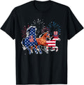 Happy 4Th Of July American Flag Red White Horse And Blue